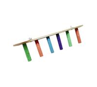 B Baosity Perchoir pour Perroquet, Support pour Fenêtre/Baignoire/Voiture/, Jouet Facile à Installer avec échelle Escamotable pour Perruches, Calopsittes, 6 Niveaux