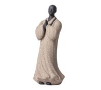 B Baosity Petite Statuette de Bouddha, Ornement Décoratif pour La Maison, Figurine élégante et Raffinée de Jeune Moine pour Voiture Ou Jardin, Gris