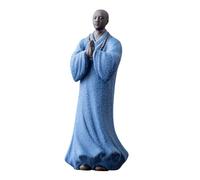 B Baosity Petite Statuette de Bouddha, Ornement Décoratif pour La Maison, Figurine élégante et Raffinée de Jeune Moine pour Voiture Ou Jardin, Bleu