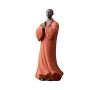 B Baosity Petite Statuette de Bouddha, Ornement Décoratif pour La Maison, Figurine élégante et Raffinée de Jeune Moine pour Voiture Ou Jardin, Orange
