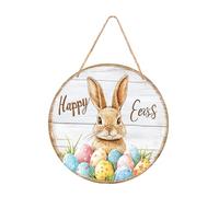 B Baosity Plaque de Porte Lapin de Pâques Bois Ornement Suspension Motif Lapin Plaque Accueil Usage Multiple Fonction Accroche Murale Adaptée à, Style A