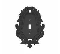 B Baosity Plaque Interrupteur Murale Baroque Plaque Murale Prise Interrupteur Décor Mur Style Traditionnel Luxueux Protection Contre et Usure Fixation Rapide, V969-A