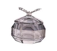B Baosity Plat En Verre avec Couvercle, Outils D'art Des Ongles, Accessoires de Manucure, Petits Pots de Tasse à Ongles, Bol pour Le Style Des Ongles, gris