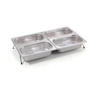 B Baosity Plateau Alimentaire Commercial en Acier Inoxydable avec Six Compartiments et Couvercles Transparents pour Organisation s Ingrédients en Cuisine Professionnelle Buffet Restaurant, size to 2