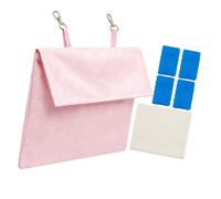 B Baosity Pochette de Rangement Suspendue pour Cage d'animal de Compagnie, Gain de Place, Sac Isotherme Portable, Pochette Rafraîchissante pour Animaux de C, Rose avec 4 Boîtes