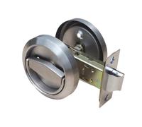 B Baosity Poignée de Porte Encastrée En Acier Inoxydable, avec Anneau et Bouton Rond, pour Couloir Ou Débarras, Serrure double face
