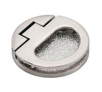 B Baosity Poignée Encastrée Ronde de 44 Mm, Installation Facile, Polyvalente pour Tiroir, Casier, Porte Coulissante, Argent Brossé