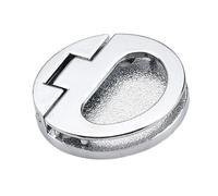 B Baosity Poignée Encastrée Ronde de 44 Mm, Installation Facile, Polyvalente pour Tiroir, Casier, Porte Coulissante, Argent Brillant