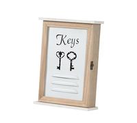 B Baosity Porte-clés en bois avec rangement pour la maison et le couloir, Blanc
