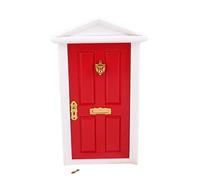 B Baosity Porte En Bois Externe de Clocher Miniature de Maison de Poupées avec de Heurtoir