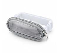 B Baosity Porte-rouge à Lèvres Pochette Pare-soleil Voiture Support Étui Sangle Nylon Sécurisée sans Gêner le Miroir Fermeture Éclair Fluide Matériau TPU Adapté, Array, Gris