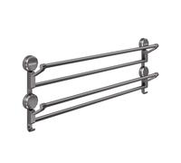 B Baosity Porte-Serviettes, Compartiment de Rangement, Porte-Serviettes, étagère à Chaussures, Double Barre, Vertical, Facile à Monter, Convient pour, Gris