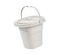 B Baosity Pot de Chambre Urinal pour Toilette Portative avec Seau à Base Stable Poignée Ergonomique Couvercle Anti-odeur Matériau PP Résistant Adapté Aux, Blanc