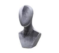 B Baosity Présentoir à Perruques pour Tête de Mannequin, Organisateur de Perruques et de Bonnets, Fabriqué En Flanelle et En Mousse, Gris