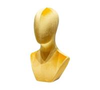 B Baosity Présentoir à Perruques pour Tête de Mannequin, Organisateur de Perruques et de Bonnets, Fabriqué En Flanelle et En Mousse, Jaune