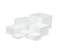 B Baosity Présentoir Cubique en Acrylique 7X, Support Alimentaire 5 Faces Emboîtables, Présentoir de Buffet pour Aliments, Cosmétiques, Desserts et Bijoux