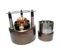 B Baosity Réchaud à Alcool Portable Brûleur à Alcool Mini Compact Métal Léger Stockage de Carburant pour Cuisson Barbecue Camping Adapté Aux, avec Support