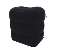 B Baosity Repose-pieds Gonflable avec Couverture Textile Confortable et Forme Rectangulaire Arrondie avec Coutures Visibles pour une Détente Optimale Près Du Fauteuil, Array, Noir