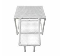 B Baosity Reptile Basking Espace Plate-Forme Escalade Surélevée Support Repos PVC Cadre Grille Fonction Séchage Adaptée pour Terrarium Aquarium Habitat Reptiles, Blanc, 40 32 32 Cm