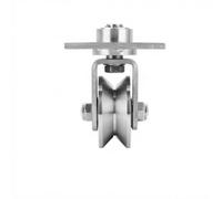 B Baosity Roue Industrielle pour Portail Coulissant Roulette Poulie Mécanisme Robuste à Compact avec Chape en U Orientable Acier Inoxydable 304 pour, 201 Avec Plaque, Roue De 68mm, Rainure En V