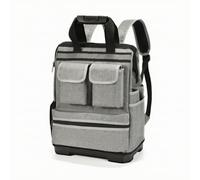 B Baosity Sac à Dos Porte-Outils Multi-Poches, Sac À Dos pour Outils avec Base en Plastique, Gris, Gris