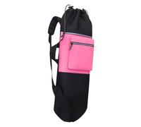 B Baosity Sac à Dos Skateboard Grande Capacité Sac de Transport pour Longboard avec Fermeture Cordon Bretelles Réglables Imperméable Léger Adapté Aux Sports de, Noir et Rose Rouge