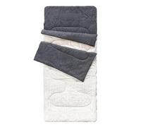 B Baosity Sac de Couchage Adulte Sac de Nuit Couverture Matelassée Lit d'Appoint Doux Peau Régulation Thermique Adapté au Domicile Bureau Déplacements, Carreau Blanc