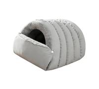 B Baosity Sac de Couchage pour Chat, Lit en Forme de Grotte avec Base Antidérapante et Coussin épais. Accessoires pour Animaux. Niche Lavable pour Chat, Style T, Gray S