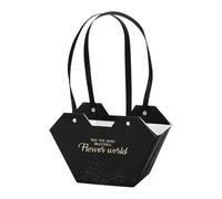 B Baosity Sac En Papier pour Bouquet de Fleurs, Emballage Décoratif et Pratique, Facile à Transporter, Idéal pour Les Fêtes, Mariages, Anniversaires et Autres O, Noir