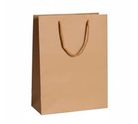 B Baosity Sac en Papier Shopping Sac Cadeau à Poignées Corde Résistantes en Papier pour Emballage Commercial Personnalisation par Marquage à Chaud, Marron, 20-10-28cm