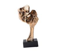 B Baosity Sculpture Abstraite Représentant Un Couple S'embrassant - Collection de Sculptures Modernes - Figurine d'amour pour Cheminée, Meuble TV Ou Cad, Coloré en Laiton
