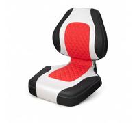 B Baosity Siège de Bateau Pliant Chaise Nautique Siège de Navigation Dossier Pliable Coussin Épais Résistant aux Intempéries Revêtement PVC Base de Fixation, Noir, Blanc Et Rouge