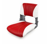 B Baosity Siège de Bateau Pliant Siège de Navigation Chaise de Bateau Dossier Rembourré Confort Revêtement Similicuir Résistant à l'Eau Charnières Latérales, PB-002 Rouge Et Blanc