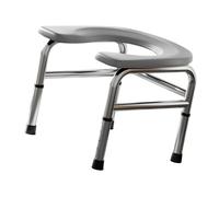 B Baosity Siège de Toilette Squat Réglable avec Dossier Ergonomique En Acier Inoxydable Convient Aux Personnes Âgées Aide à La Salle de Bain Usage Domestique Co, Gris