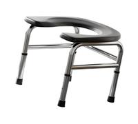 B Baosity Siège de Toilette Squat Réglable avec Dossier Ergonomique En Acier Inoxydable Convient Aux Personnes Âgées Aide à La Salle de Bain Usage Domestique Co, Noir