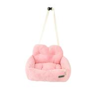 B Baosity Siège de Voiture pour Chien en Peluche avec Deux Sangles Fixes, Sac de Transport pour Animaux de Compagnie avec Fond Antidérapant, Pink S