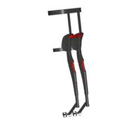 B Baosity Siège Portable Ergonomique Pliable Support de Jambe Ajustable Léger en Fibre de Verre Portable pour Soutien Lors de Sorties Pêche Randonnée Activités, Noir et Rouge