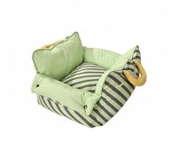 B Baosity Sofa Industrielle Lit pour Chien Coussin de Transport Panier Multifonction avec Sangle de Sécurité et Matériau Lavable Adapté au Usage Intérieur, Rayure Verte Lavable