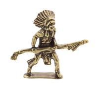 B Baosity Soldat Statuette Miniature Décorative En Laiton Modèle Guerrier Figurine Ornement Créatif Adapté pour Salon Bureau Bibliothèque Fête, avec Une Longue