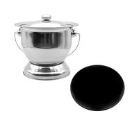 B Baosity Spittoon Pot de Chambre Urinoir Seau Couvercle Fabriqué En Acier Inoxydable Robuste Facile à Transporter Adapté Aux Soins à Domicile, ARGENT