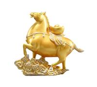 B Baosity Statue Cheval Sculpture Cheval Animal Miniature En Résine Statuette Cheval Moderne Décoration Créative Adaptée Étagère Table Console, Or