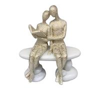 B Baosity Statue Couple Décoration Figurine Moderne Résine Penseur Créatif Ornement Étagère Bibliothèque Convient pour Salon Chambre Bureau Cadeau Mariage Anniv, Beige