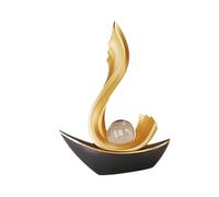 B Baosity Statue de Bateau, Figurine de Collection, Objet de Décoration de Bureau Ou de Maison, Sculpture d'art Moderne en Forme de Boule, Idéale pour Une B, Noir 18.5x8x25.8cm