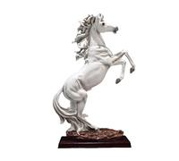 B Baosity Statue de Cheval Debout, Ornement Artisanal, Cheval Rugissant, Grande Statue d'animal, pour Table, étagère, Bureau, Décoration Intérieure, Cadeau, Blanche