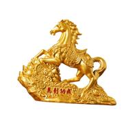 B Baosity Statue de Cheval, Figurine de Cheval, Objet Artisanal, Décoration de Bureau Unique, Feng Shui Chinois pour Bureau, Table, Articles de Fête, or