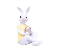 B Baosity Statue de Lapin de Pâques, Sculpture D'animal de Dessin Animé, Articles de Fête, Finitions Soignées, Figurine, Ornement, Jaune