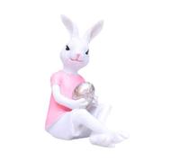 B Baosity Statue de Lapin de Pâques, Sculpture D'animal de Dessin Animé, Articles de Fête, Finitions Soignées, Figurine, Ornement, Rose