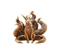 B Baosity Statue de Renard Miniature en Laiton, Sculpture Animale Portable à Poser sur Une étagère Ou dans Un Salon.