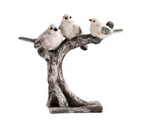 B Baosity Statue D'oiseau sur Une Branche, Sculpture D'oiseau, Objet Décoratif pour Meuble de Rangement, étagère, Table, Centre de Table, Bureau, Collec, Famille des Trois Oiseaux