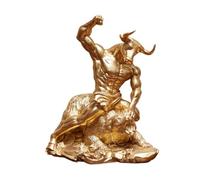 B Baosity Statue Taureau Ours Ornement Animal Cabinet Résine Pièce Maîtresse Créative Décor Collectible Adapté pour Décoration Bureau Chambre Maison Cade, or